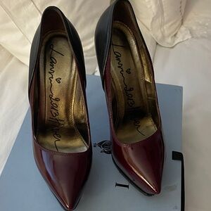 Lanvin Burgundy and Black Women's Heels
